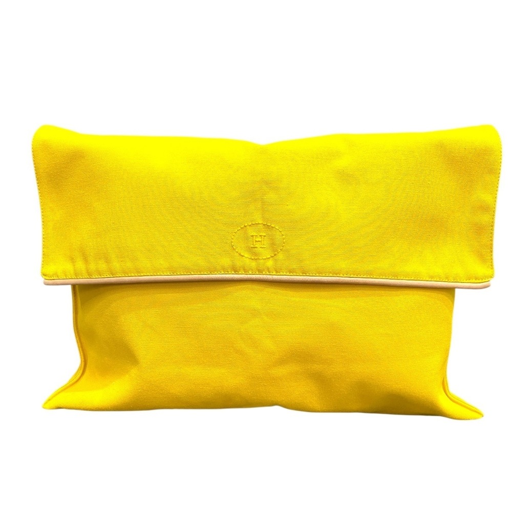 Hermes HERMES Multi-case Handbag Pouch Clutch Bag Cotton Canvas